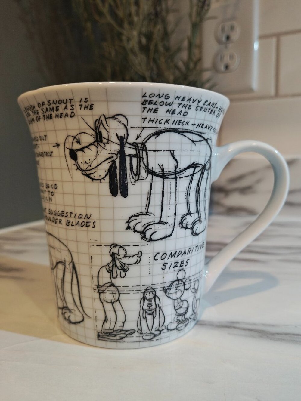 Disney Sketch Book Mickey Mouse & Pluto Character Construction Mugs – Set of 2 - Picture 9 of 14